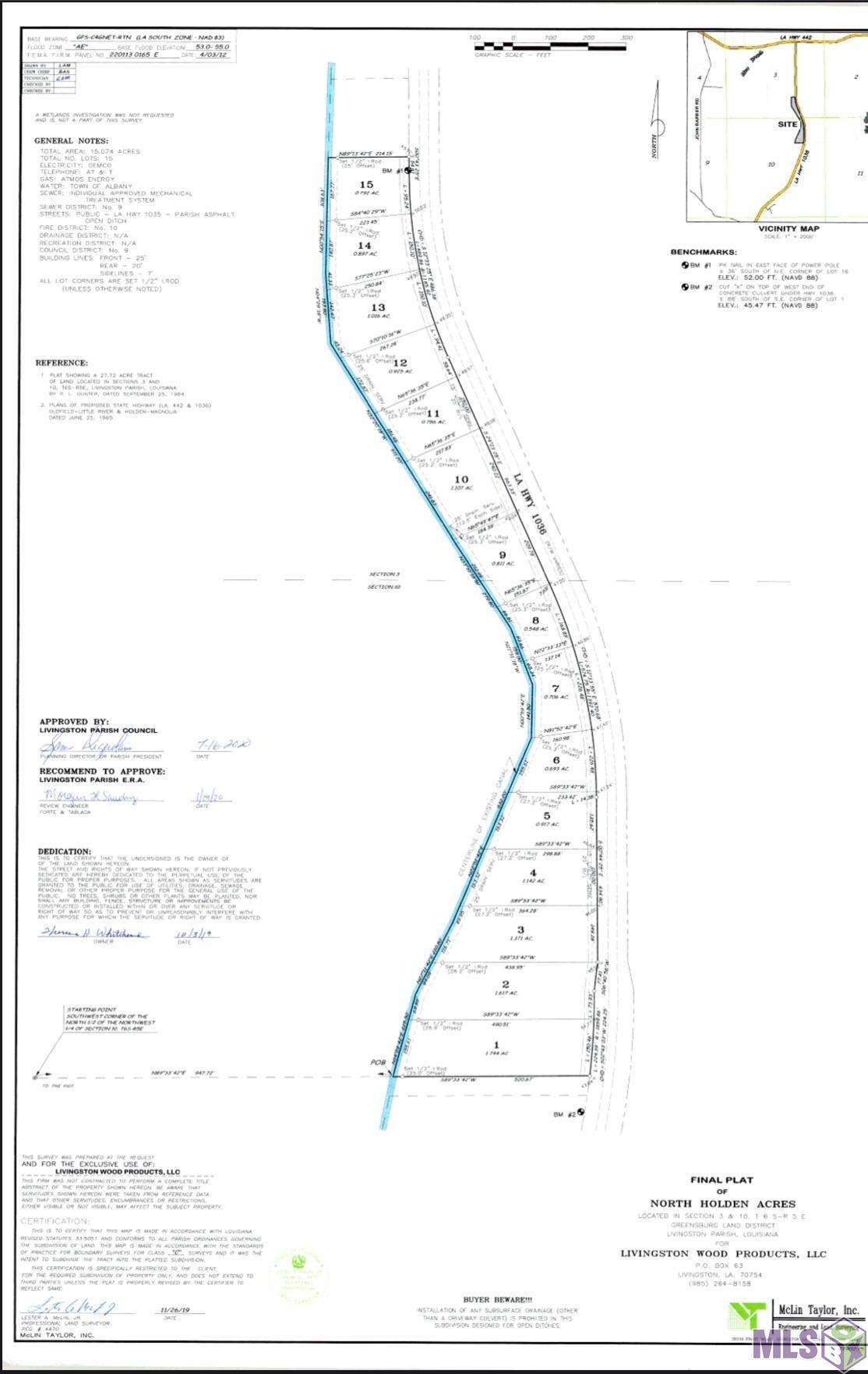 Property Photo: Lot 15 La Hwy 1036 LA 70774