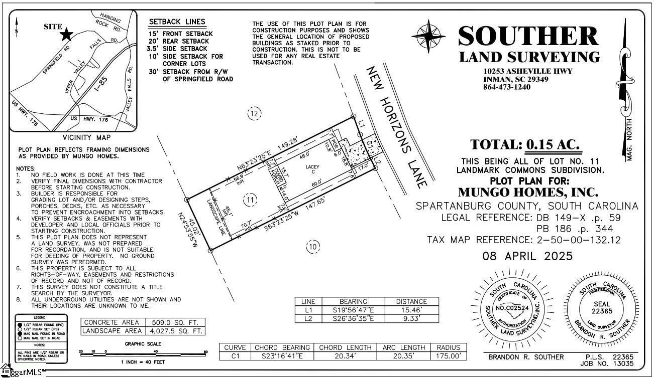 Property Photo: 7039 New Horizons Lane Lot 11 SC 29316