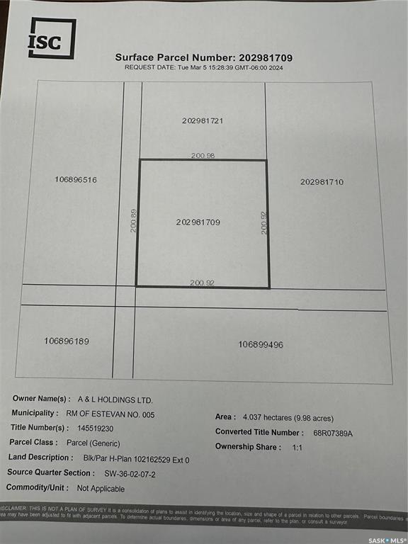 Block H Rural Address  Estevan Rm No. 5 SK S0C 0M0 photo