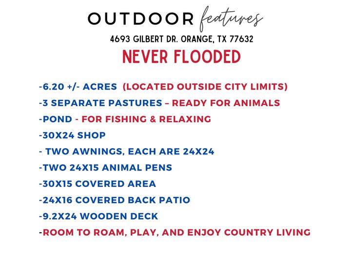Property Photo: 4693 Gilbert Dr TX 77632-8643