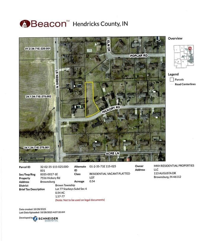 Property Photo: 7556 Hickory Street IN 46112