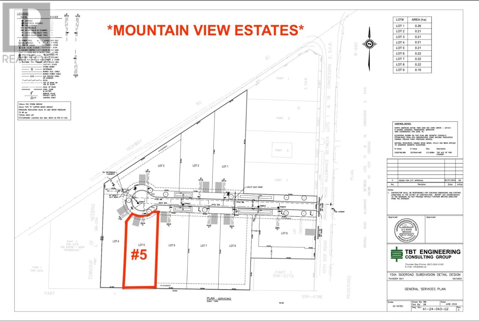Property Photo:  Lot #5 Mountain View Dr.  ON P7J 1E2 