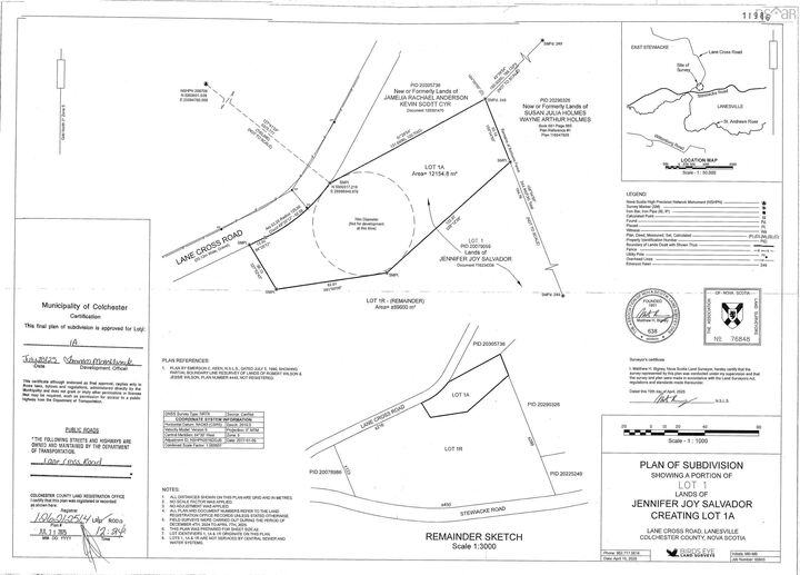 Property Photo:  Lot 1A Lane Cross Road  NS B0N 2J0 