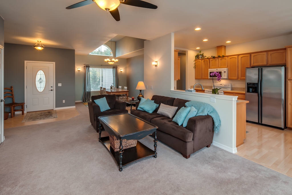 Property Photo: Living room toward entry and kitchen 3309 Cedarside Ct  WA 98226 