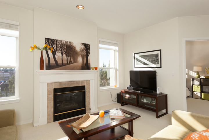 Property Photo: Living room 8750 Greenwood Ave N S401  WA 98103 